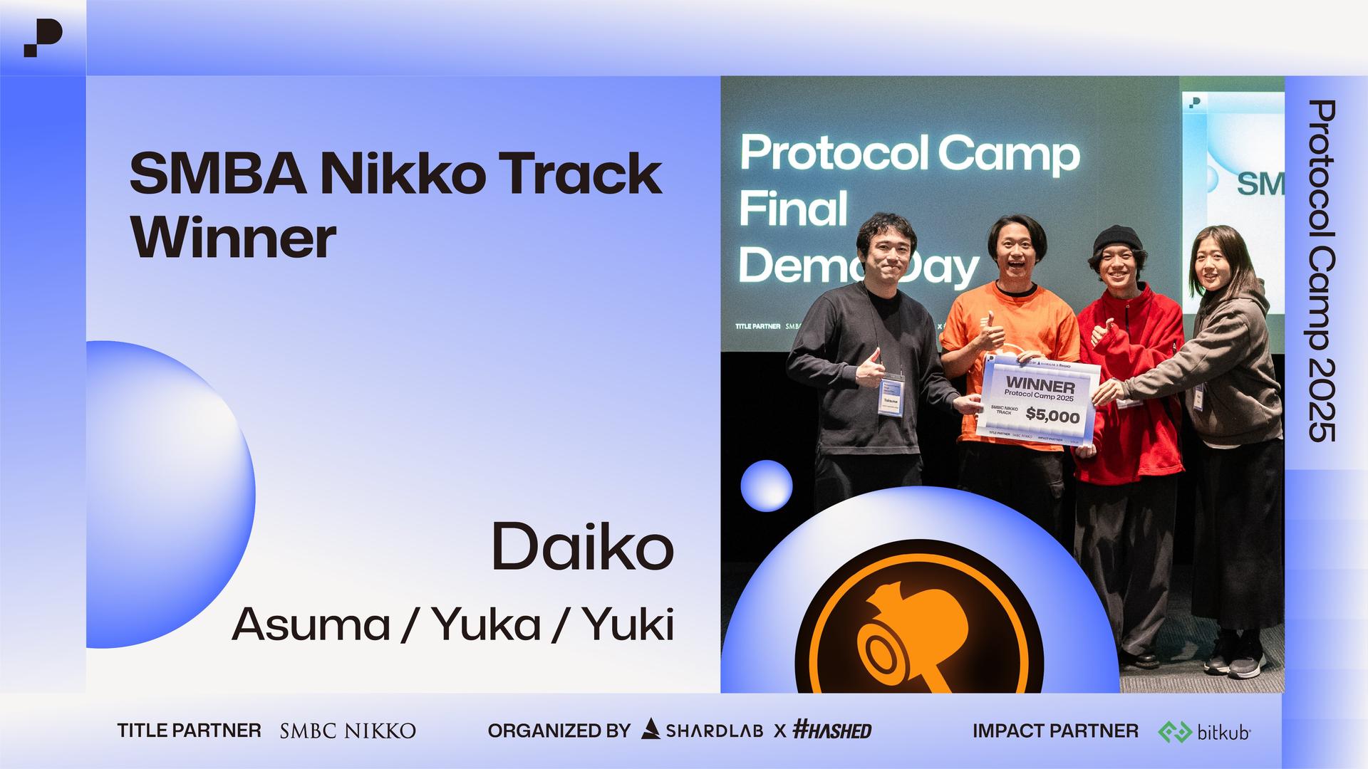 Daiko Wins SMBC Nikko Track at Protocol Camp Hackathon